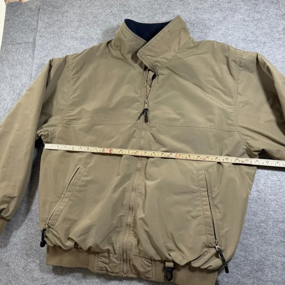 Vintage White Sierra Jacket Mens XL Tan Fleece Lined Water Resistant Hiking